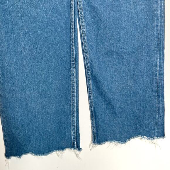 MOUSSY Walmore Wide Straight Leg High Rise Raw Hem Jeans - Picture 8 of 12